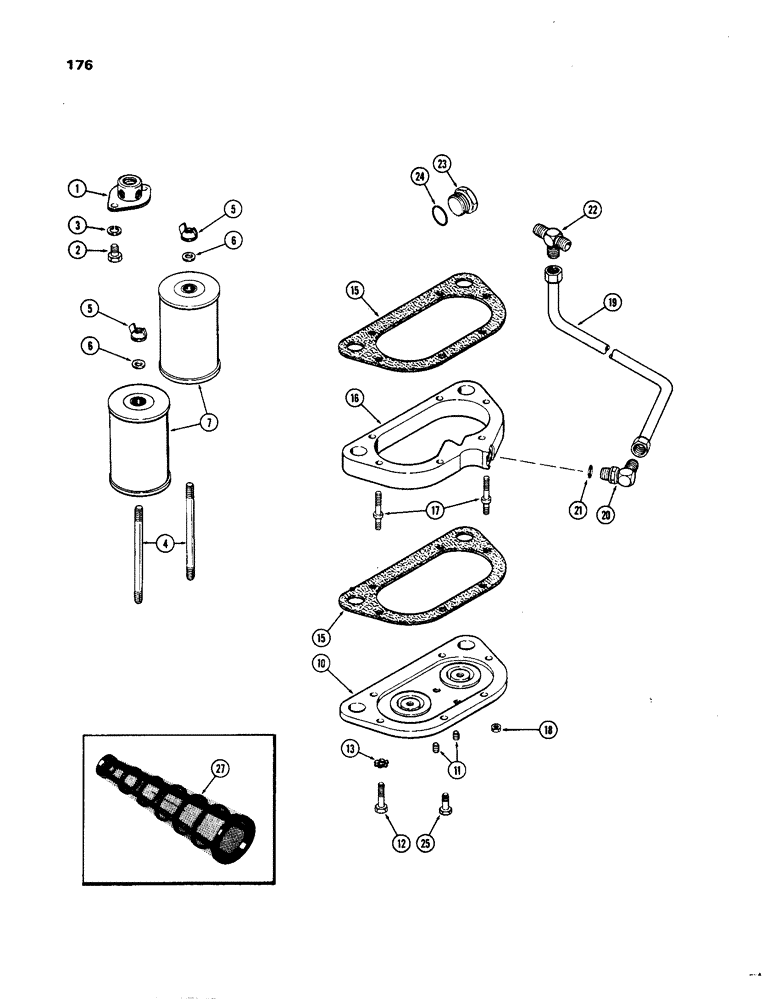 Схема запчастей Case IH 1270 - (176) - HYDRAULICS, CHARGING PUMP AND FILTERS (08) - HYDRAULICS