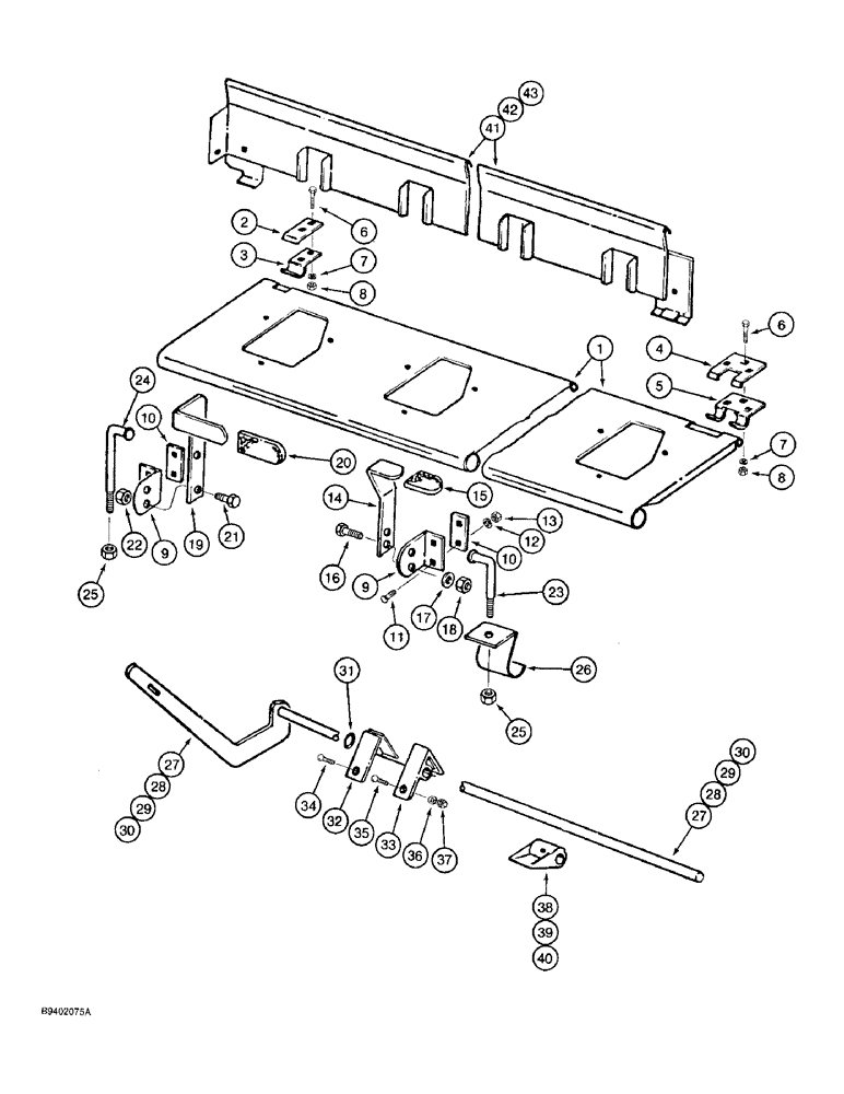 Схема запчастей Case IH 7100 - (9-020) - FERTILIZER DROP BOTTOM (09) - CHASSIS/ATTACHMENTS