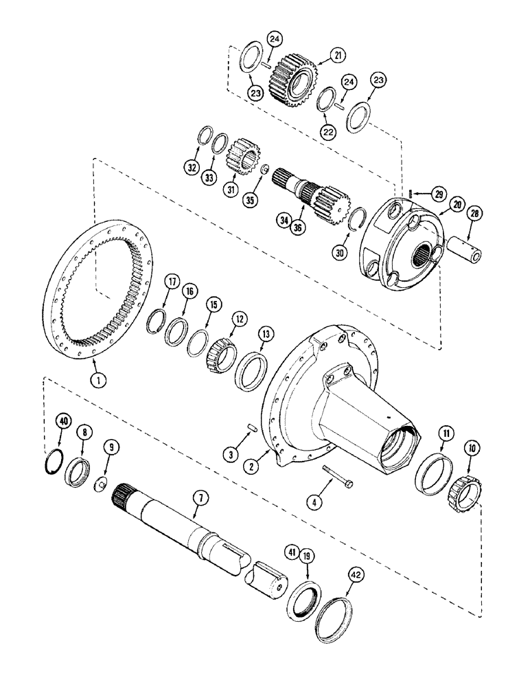 Схема запчастей Case IH 8940 - (6-068) - REAR AXLE AND CARRIER, 4 X 120 INCH AXLE, 8930, 8940 AND 8950 TRACTOR (06) - POWER TRAIN