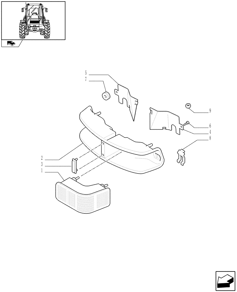 Схема запчастей Case IH FARMALL 60 - (1.75.6[01]) - LIGHTING COMPONENTS - HEADLIGHTS (06) - ELECTRICAL SYSTEMS