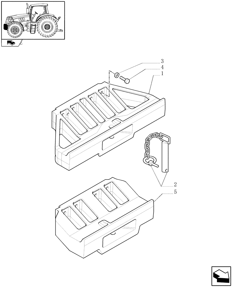 Схема запчастей Case IH MAXXUM 115 - (1.21.5/02) - FRONT WEIGHT CARRIER (VAR.330217-332217) (03) - TRANSMISSION