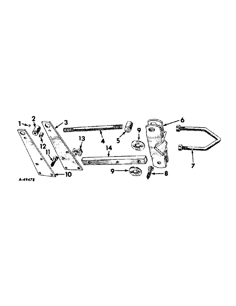 Схема запчастей Case IH 863 - (AJ-10) - PARALLEL LINKAGE 