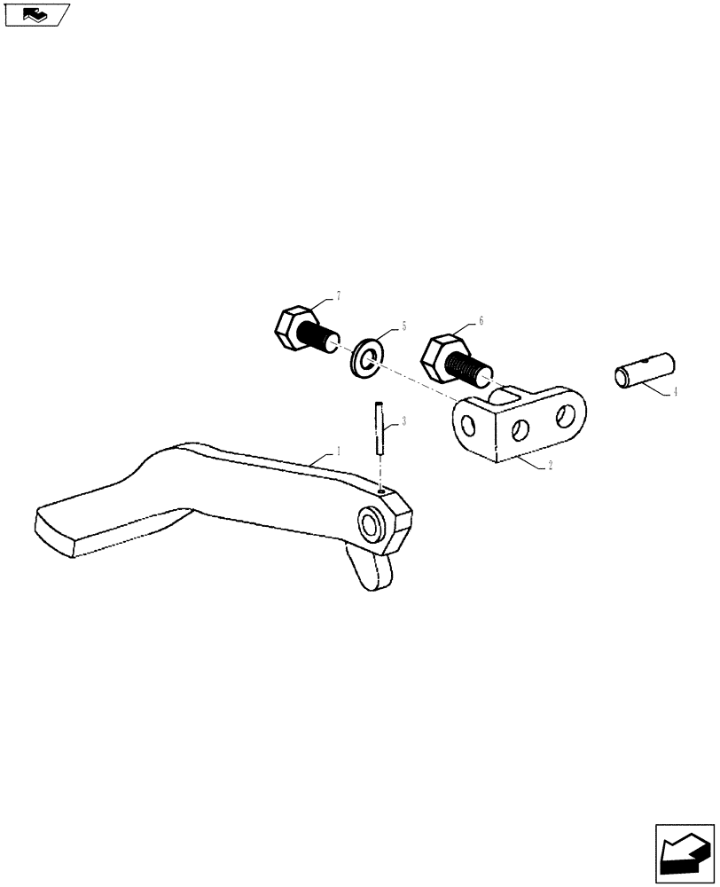 Схема запчастей Case IH FARMALL 75A - (27.110.01) - DIFFERENTIAL LOCK PEDAL (27) - REAR AXLE SYSTEM