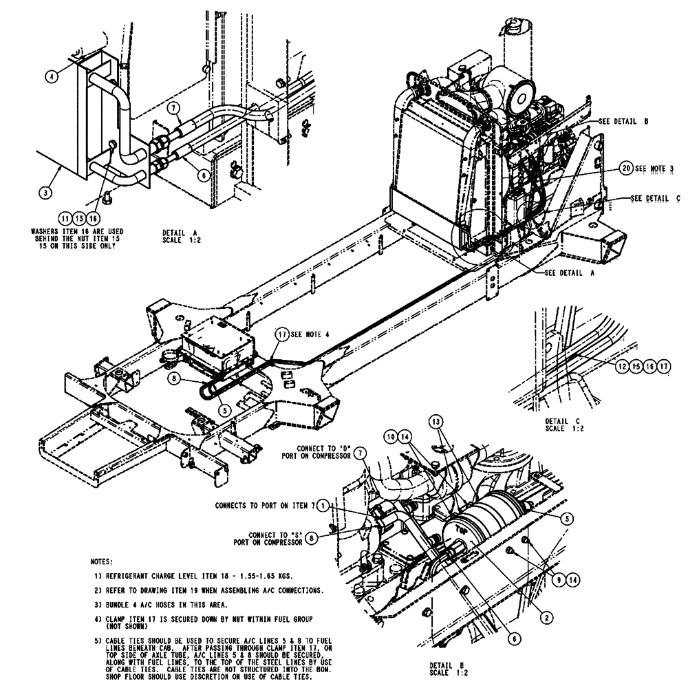 Схема запчастей Case IH SPX4410 - (03-037) - A/C GROUP (01) - ENGINE