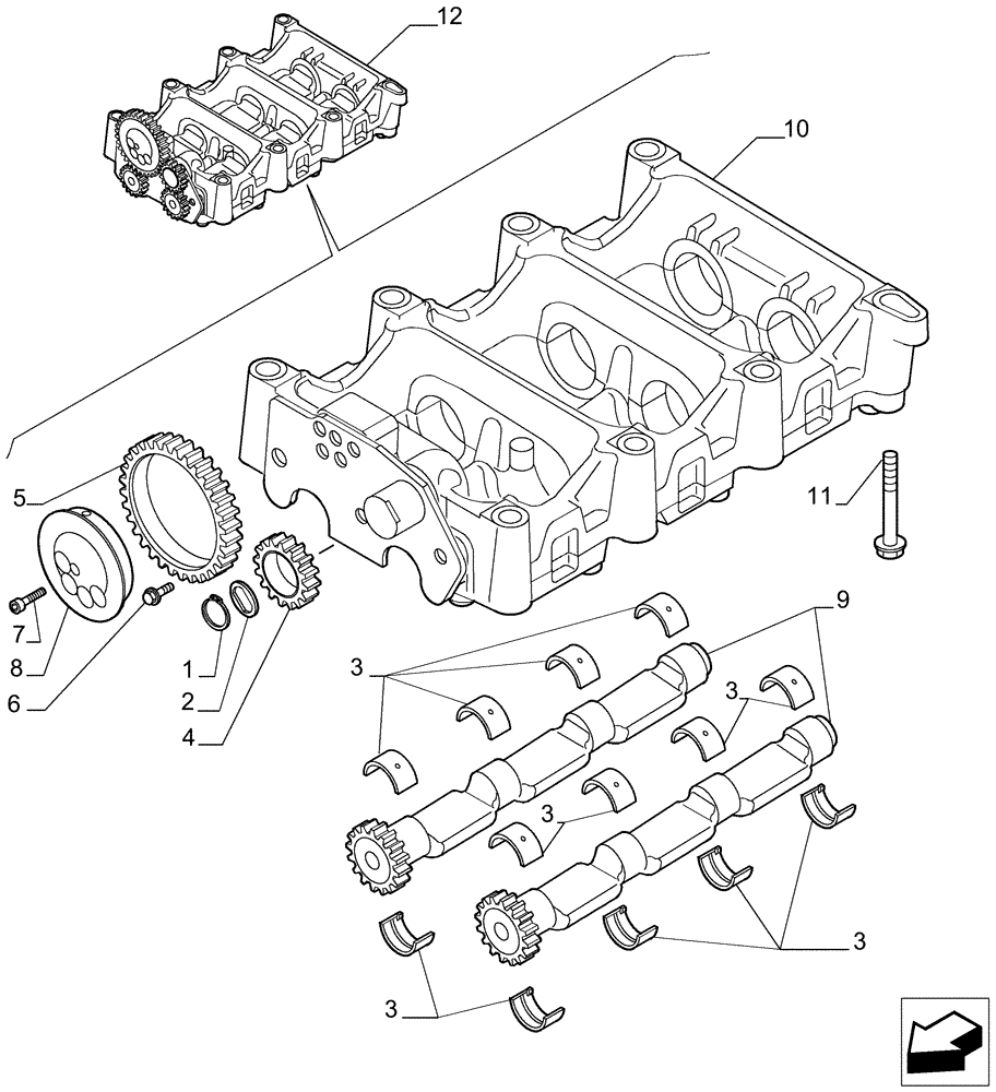 Схема запчастей Case IH P85 - (0.10.0[01]) - DYNAMIC BALANCER, GEARS & SHAFTS (02) - ENGINE