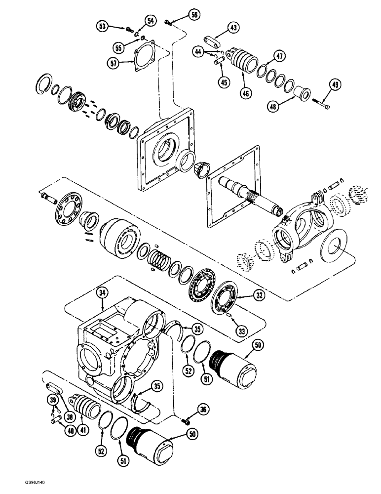 Схема запчастей Case IH 1660 - (6-46) - HYDROSTATIC MOTOR, TWO SPEED, MOTOR BLOCK (CONTD) (03) - POWER TRAIN