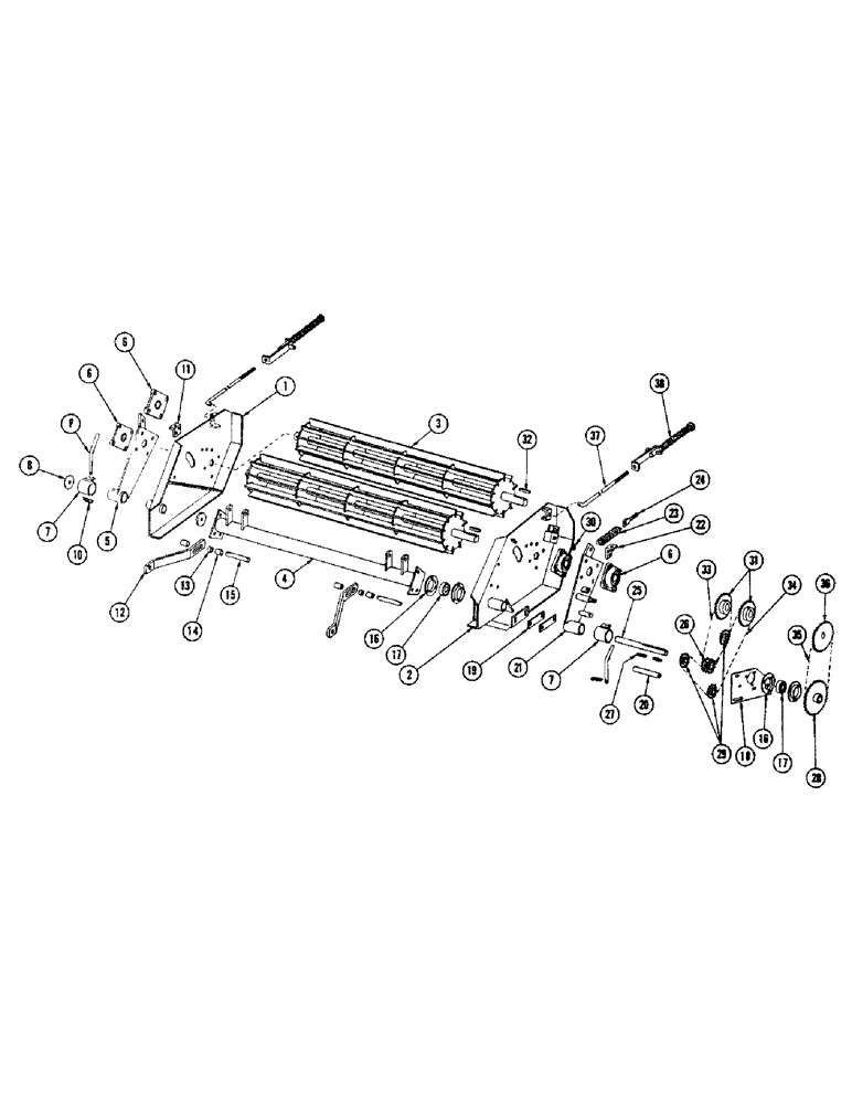 Схема запчастей Case IH 855 - (58) - HAY CONDITIONER, LOWER UNIT 