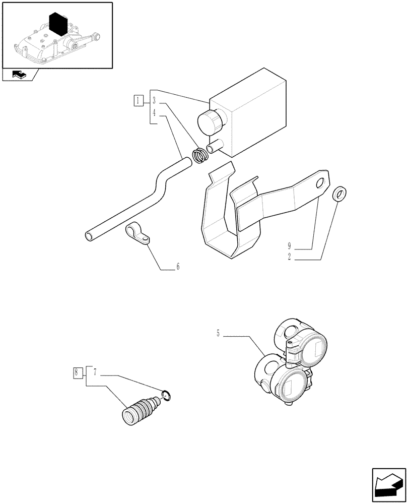 Схема запчастей Case IH FARMALL 95C - (1.82.7/18) - 4 DELUXE FAST CONNECTORS AND OIL COLLECTION SYSTEM FOR 2 CONTROL VALVES (VAR.330544) (07) - HYDRAULIC SYSTEM