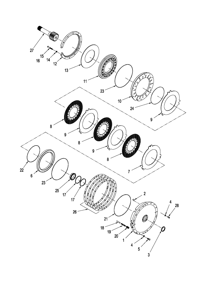 Схема запчастей Case IH STEIGER 435 - (06-68) - 450 SERIES AXLE ASSEMBLY - BRAKE AND RIGHT-HAND CARRIER (06) - POWER TRAIN