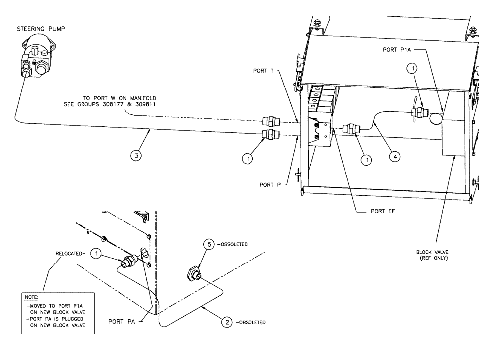 Схема запчастей Case IH 438 - (06-010) - HYDRAULIC GROUP, SUPPLY, 3 WHEEL Hydraulic Plumbing