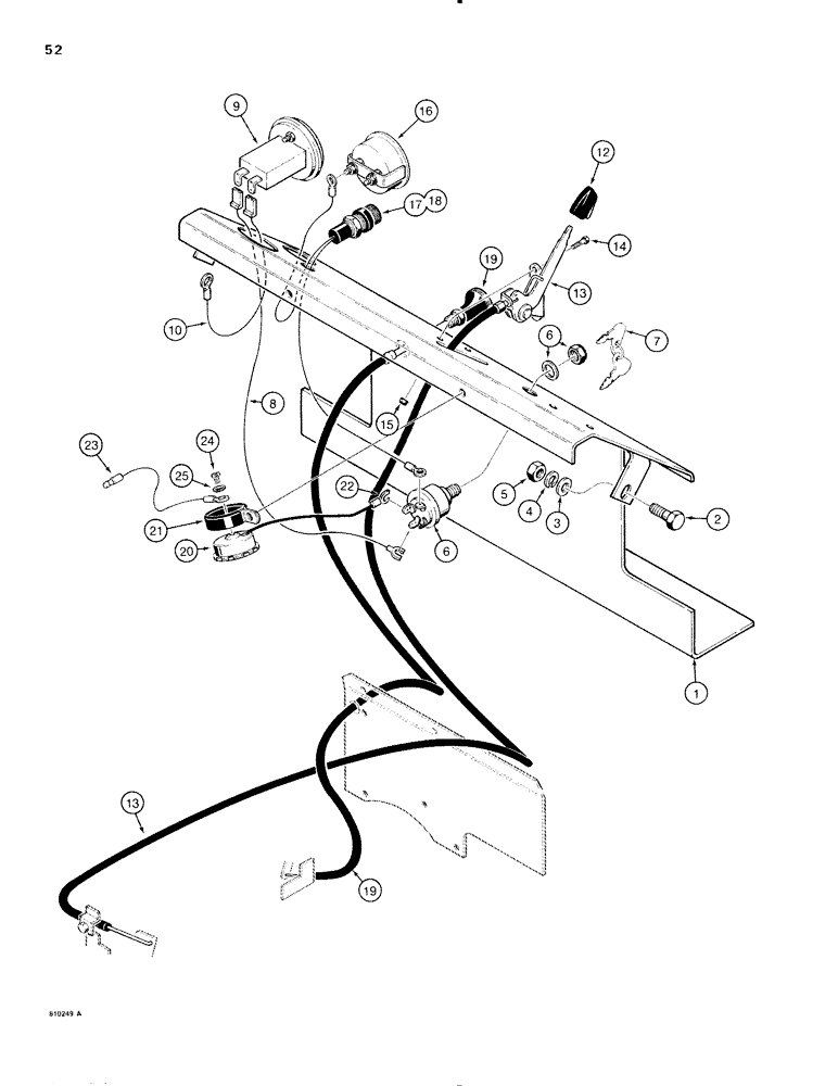 Схема запчастей Case IH 1816C - (052) - INSTRUMENT PANEL AND ENGINE CONTROLS (04) - ELECTRICAL SYSTEMS