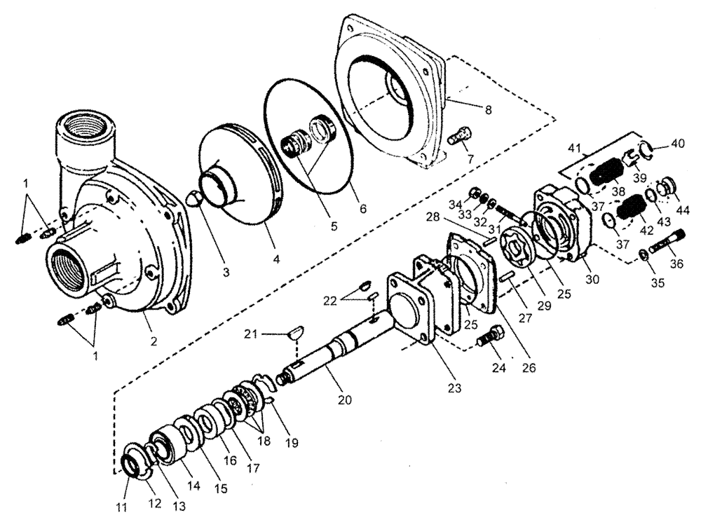 Схема запчастей Case IH PATRIOT 150 - (09-004) - LIQUID PUMP - SEALS & REPAIR PARTS Liquid Plumbing