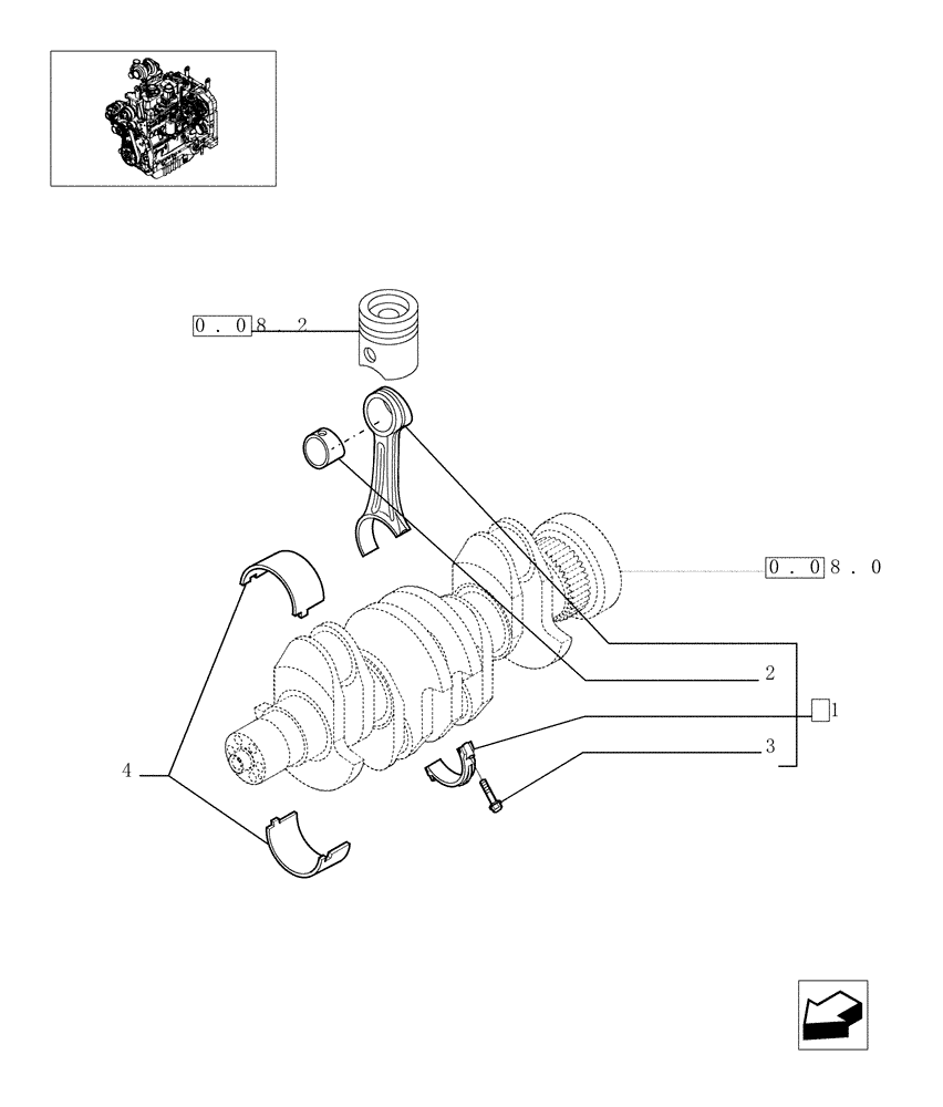 Схема запчастей Case IH MXU100 - (0.08.1) - CONNECTING ROD (01) - ENGINE