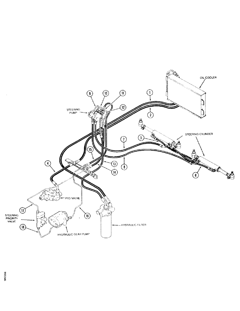 Схема запчастей Case IH 7130 - (1-038) - PICTORIAL INDEX, STEERING HYDRAULICS, MFD TRACTOR, P.I.N. JJA0027701 THROUGH JJA0039445 (00) - PICTORIAL INDEX