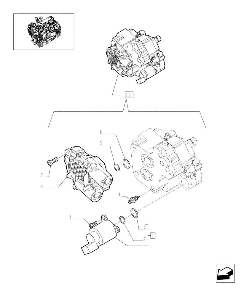 Схема запчастей Case IH MXU135 - (0.14.0/01A) - INJECTION PUMP - COMPONENTS (01) - ENGINE