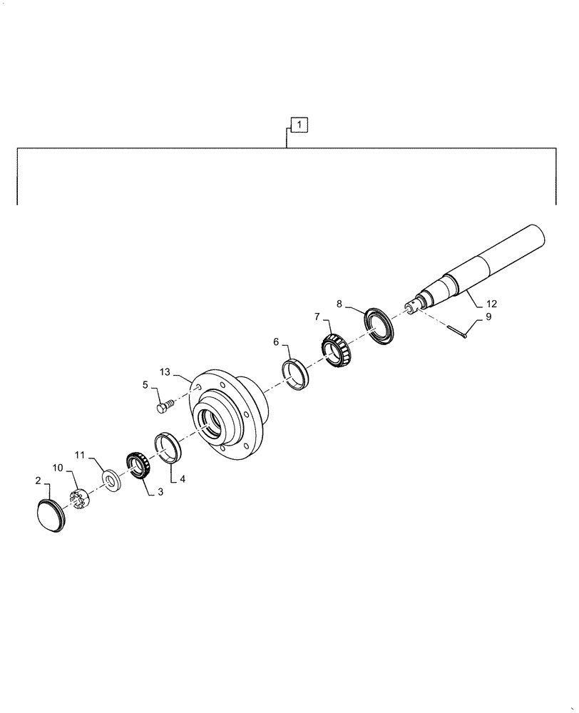 Схема запчастей Case IH TRUE-TANDEM 335VT - (44.100.AA[05]) - 75-8 HUB AND SPINDLE ASSEMBLY (44) - WHEELS