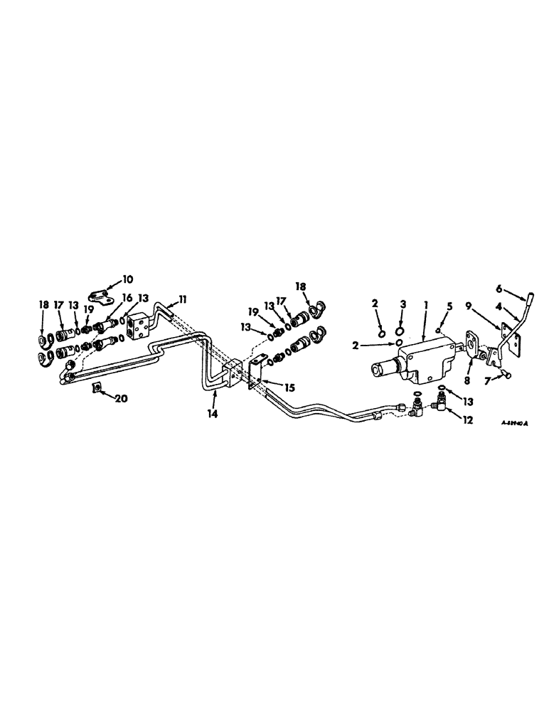 Схема запчастей Case IH 656 - (F-49) - HYDRAULICS, SINGLE AUXILIARY HYDRAULIC VALVE AND TUBES, INTERNATIONAL TRACTORS S/N 14467 AND BELOW (07) - HYDRAULIC SYSTEM