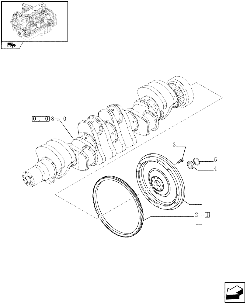 Схема запчастей Case IH F4HE9687G J101 - (0.08.3) - FLYWHEEL - ENGINE (2855418) 