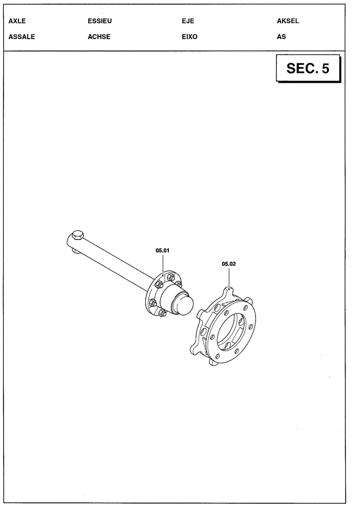 Схема запчастей Case IH RBX341 - (05.00[01]) - SECTION LIST 5 - AXLE (05) - AXLE