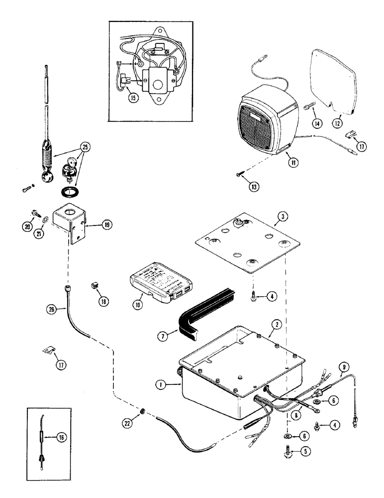 Схема запчастей Case IH 1370 - (510) - CAB, RADIO AND TAPE PLAYER (09) - CHASSIS/ATTACHMENTS