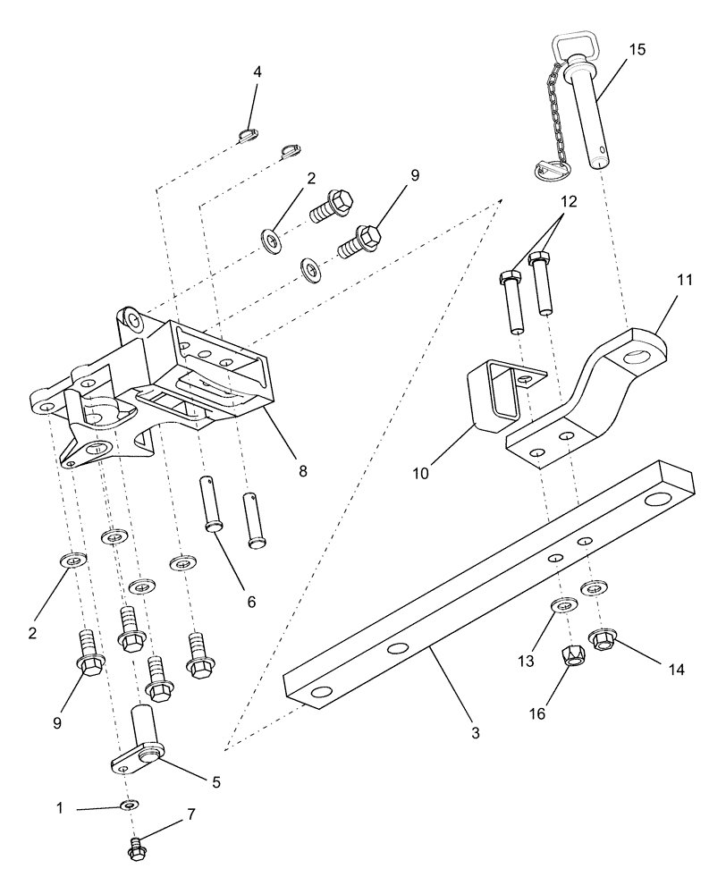 Схема запчастей Case IH DX40 - (09.03) - DELUXE DRAWBAR ASSEMBLY (09) - IMPLEMENT LIFT