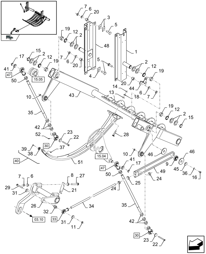 Схема запчастей Case IH LB433S - (15.01[01]) - NEEDLES (15) - KNOTTER /WRAPPER