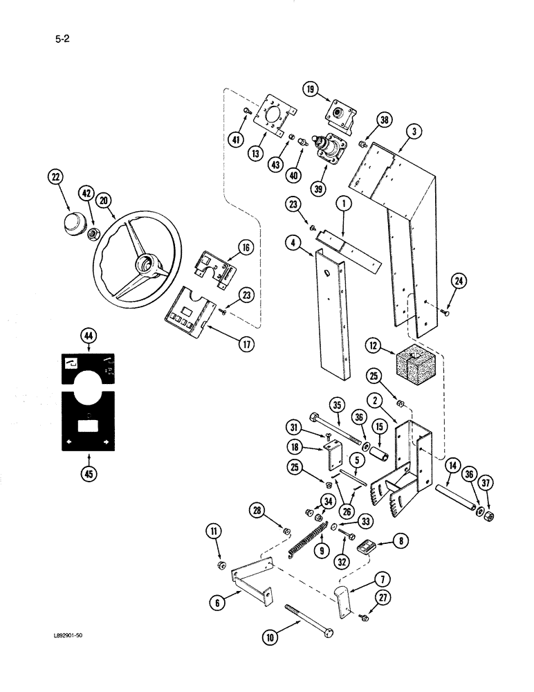 Схема запчастей Case IH 1670 - (5-02) - STEERING SUPPORT AND WHEEL (04) - STEERING