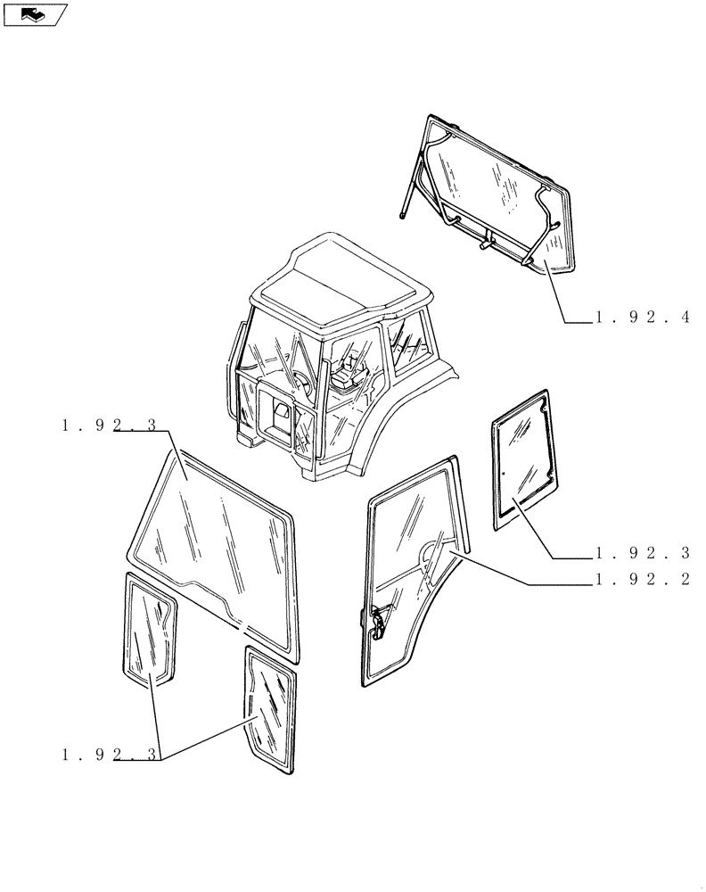 Схема запчастей Case IH FARMALL 85U - (SEC. 10[03]) - OPERATORS PLATFORM / CAB (00) - GENERAL