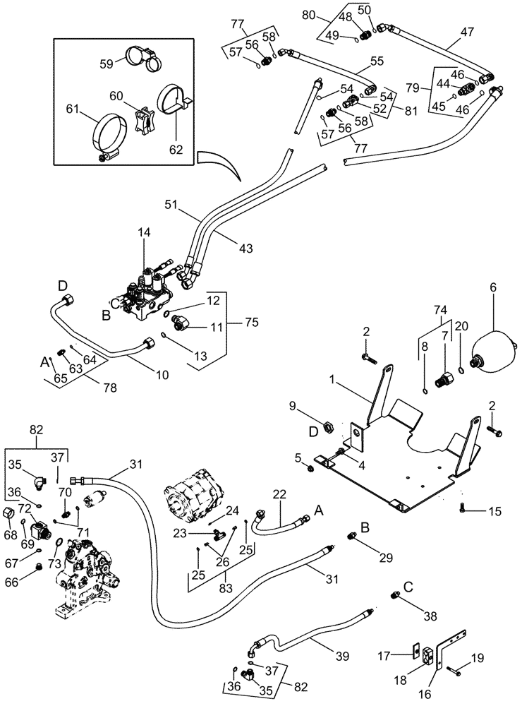 Схема запчастей Case IH MAGNUM 275 - (05-08) - HYDRAULIC SYSTEM - SUSPENDED MFD AXLE, BSN Z7RZ05000 (05) - STEERING