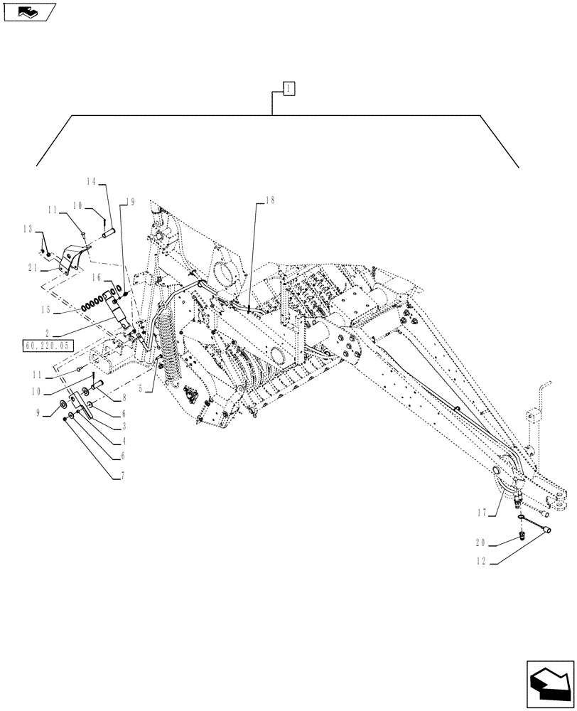 Схема запчастей Case IH RB455A - (88.060.02) - DIA KIT, HYDRAULIC PICKUP LIFT KIT (88) - ACCESSORIES