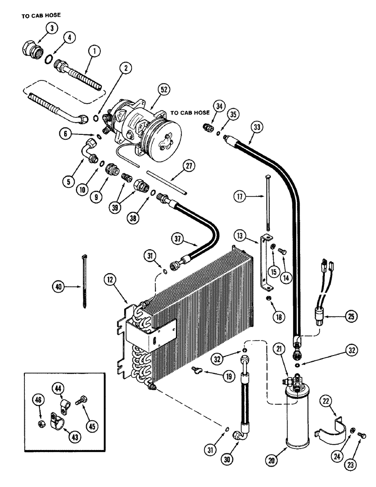 Схема запчастей Case IH 1896 - (9-442) - AIR CONDITIONING, CONDENSER AND RECEIVER, DRIER (09) - CHASSIS/ATTACHMENTS