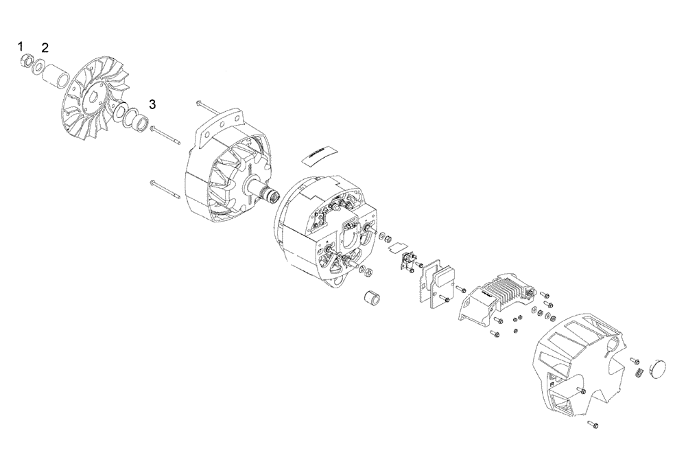 Схема запчастей Case IH F3AE0684D B006 - (4030.066) - GENERATOR (COMPONENTS) [FROM #…] 