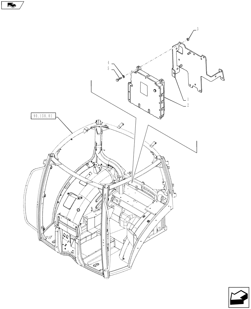 Схема запчастей Case IH PUMA 145 - (55.024.01) - TRANSMISSION - ELECTRONIC CONTROL UNIT (55) - ELECTRICAL SYSTEMS