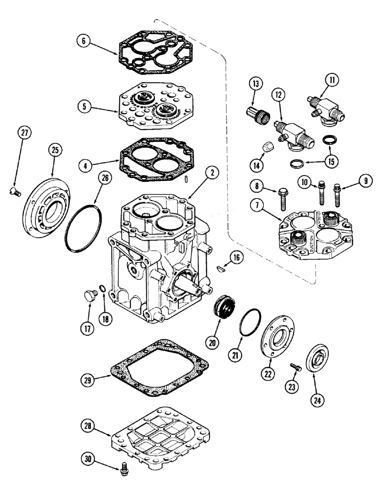 Схема запчастей Case IH 1490 - (P18-1) - AIR CONDITIONER COMPRESSOR (10) - OPERATORS PLATFORM/CAB