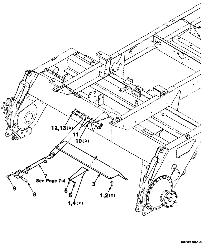 Схема запчастей Case IH 8860 - (07-02) - FRONT SHIELD AND LINK ASSEMBLY (58) - ATTACHMENTS/HEADERS