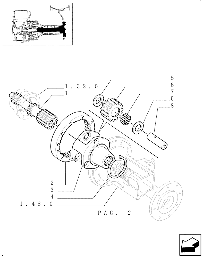 Схема запчастей Case IH JX70U - (1.48.1[01]) - FINAL DRIVE, GEARS AND SHAFTS (05) - REAR AXLE