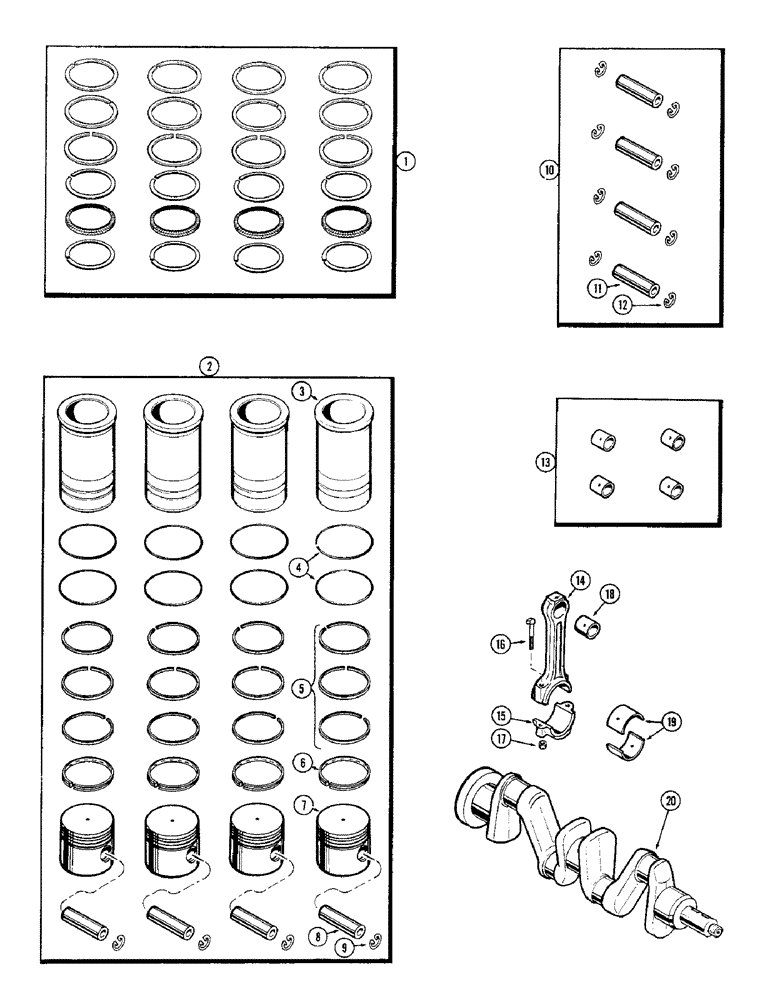 Схема запчастей Case IH M570AT - (016) - PISTON ASSEMBLY AND CONNECTING RODS, (159) SPARK IGNITION ENGINE (02) - ENGINE