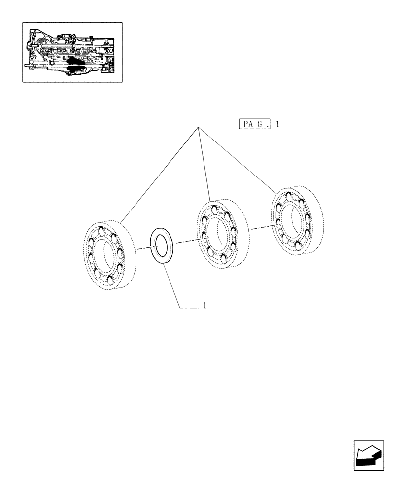 Схема запчастей Case IH MXM175 - (1.32.1/01[03]) - CENTRAL REDUCTION GEARS (03) - TRANSMISSION