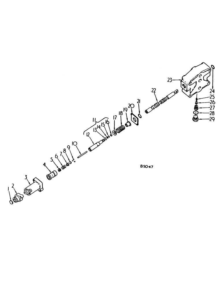 Схема запчастей Case IH 784 - (10-22) - HYDRAULICS, SINGLE AUXILIARY HYDRAULIC VALVE (07) - HYDRAULICS