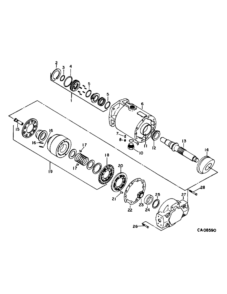 Схема запчастей Case IH 1470 - (10-42) - HYDRAULICS, HYDROSTATIC MOTOR, SINGLE SPEED, EATON (07) - HYDRAULICS