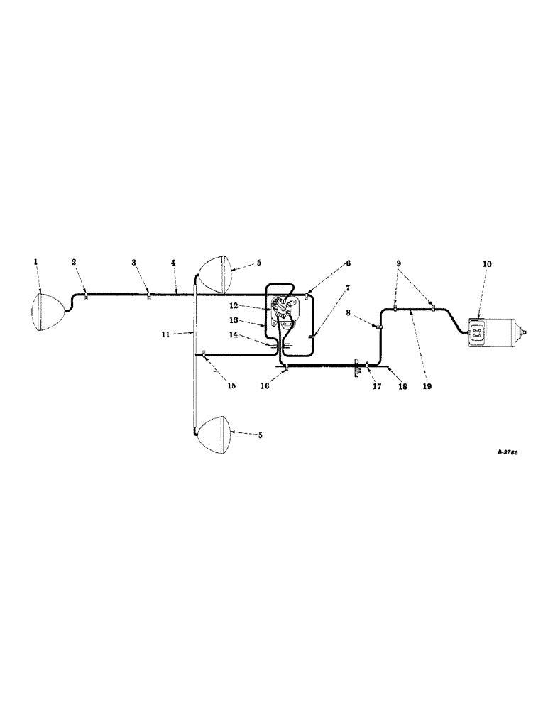 Схема запчастей Case IH FARMALL H - (084) - ELECTRICAL SYSTEM, WIRING DIAGRAM, ELECTRIC LIGHTING, SPECIAL, BOSCH NO-BATTERY GENERATOR (06) - ELECTRICAL SYSTEMS