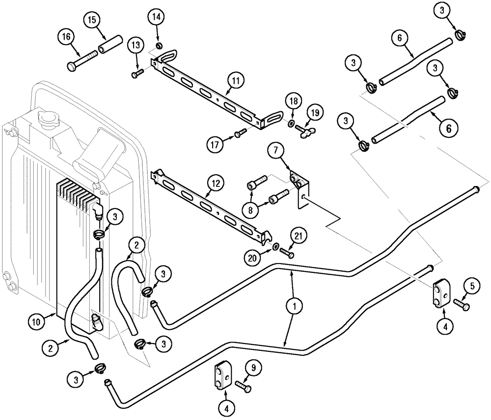 Схема запчастей Case IH CX50 - (08-01) - OIL COOLER AND PIPES (08) - HYDRAULICS