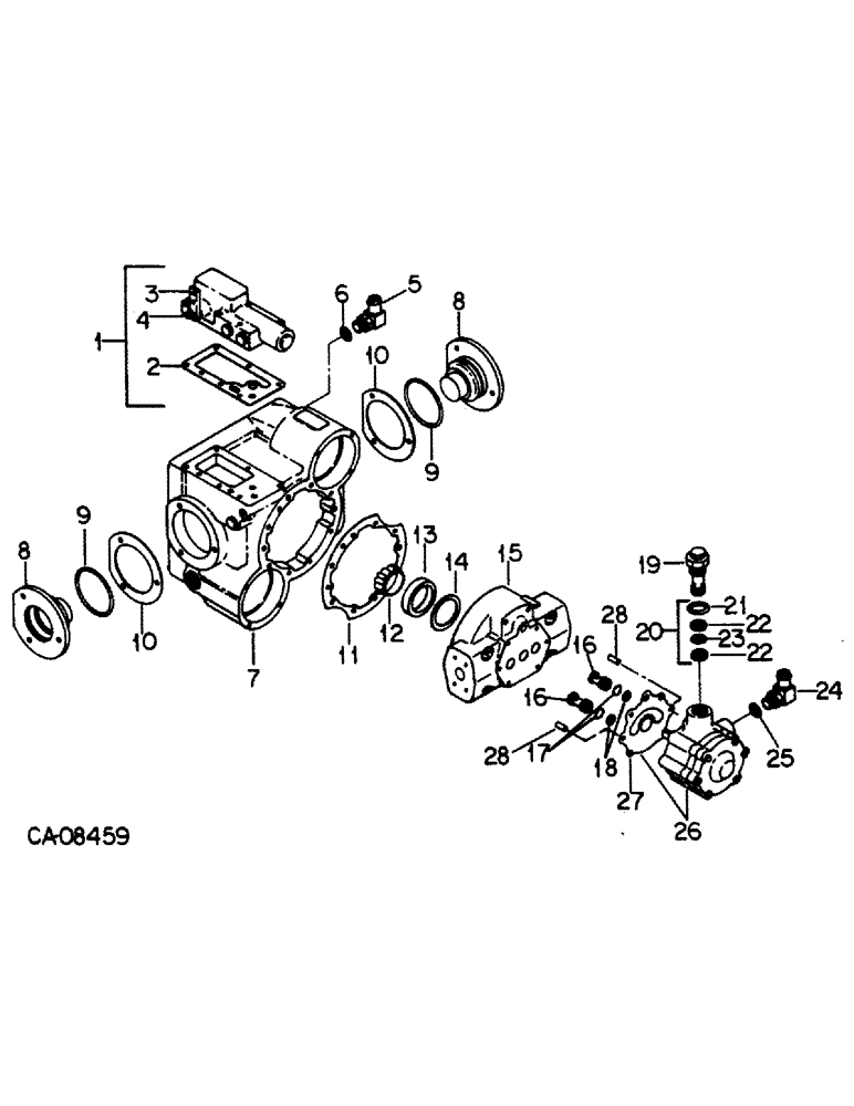 Схема запчастей Case IH 1420 - (10-20) - HYDRAULICS, HYDROSTATIC PUMP, EATON, VALVE BLOCK (07) - HYDRAULICS