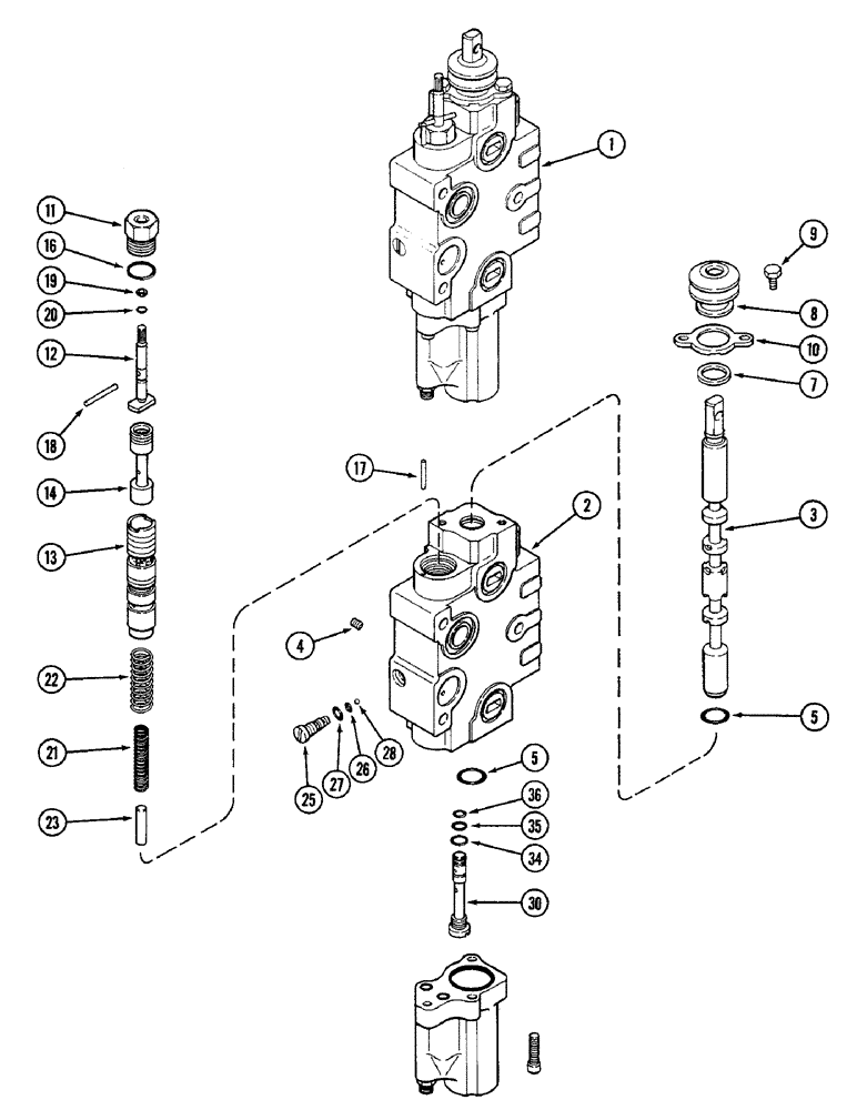 Схема запчастей Case IH 2096 - (8-302) - REMOTE VALVE BODY ASSEMBLY, TWO CIRCUIT AND ADD ON FOR THIRD AND FOURTH CIRCUIT WITHOUT LOAD CHECK (08) - HYDRAULICS