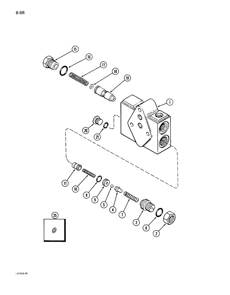 Схема запчастей Case IH 1640 - (8-068) - FLOW DIVIDER VALVE, P.I.N. JJC0097190 AND AFTER (07) - HYDRAULICS