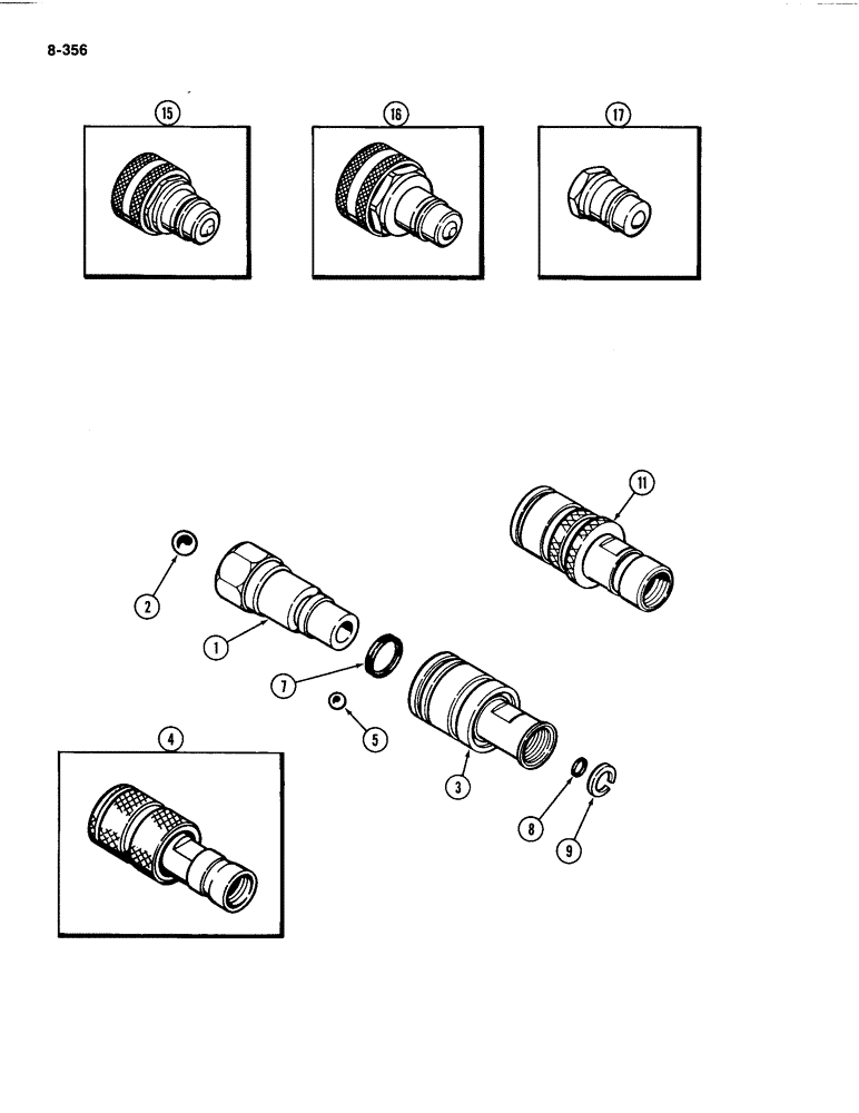 Схема запчастей Case IH 4494 - (8-356) - REMOTE HYDRAULIC BREAKAWAY COUPLINGS (08) - HYDRAULICS