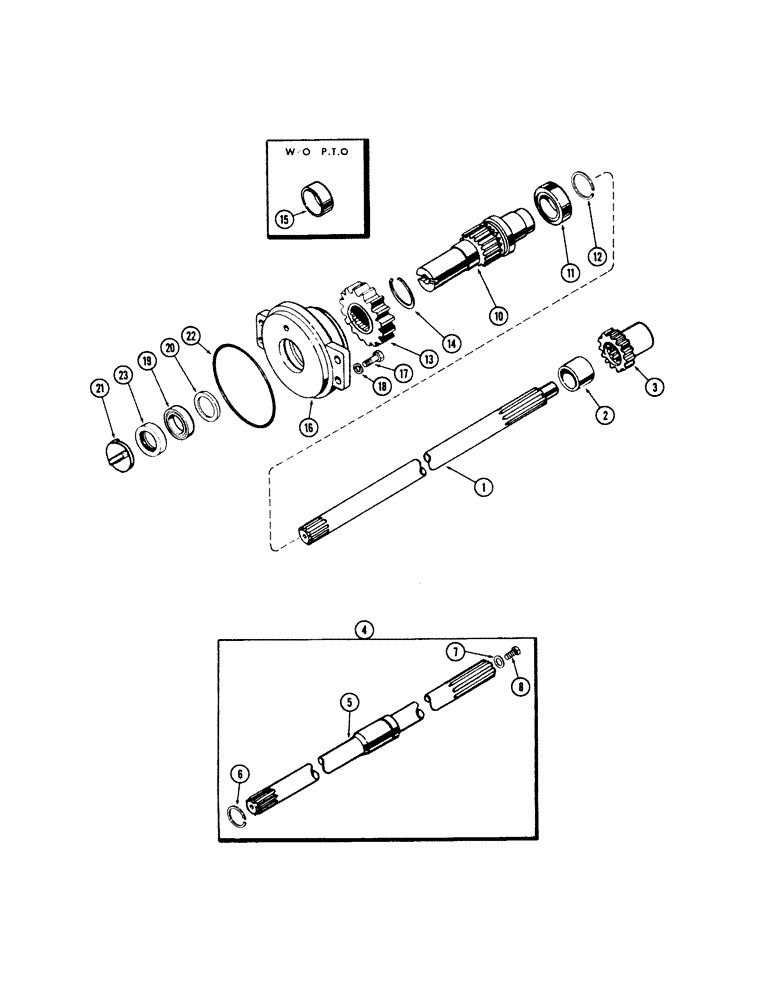 Схема запчастей Case IH 730 SERIES - (316) - P.T.O AND HYDRAULIC PUMP DRIVE (06) - POWER TRAIN