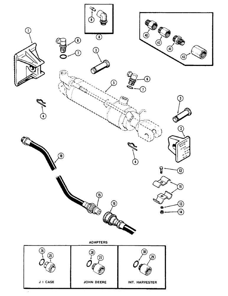 Схема запчастей Case IH 1175 - (186) - REMOTE HYDRAULIC HOSES AND COUPLINGS (08) - HYDRAULICS