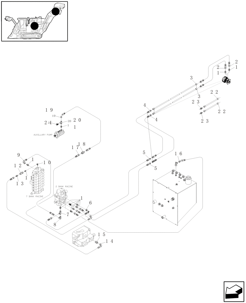 Схема запчастей Case IH A4000 - (B06.14[01]) - HYDRAULIC CIRCUIT (ELEVATOR MOTOR) Hydraulic Components & Circuits