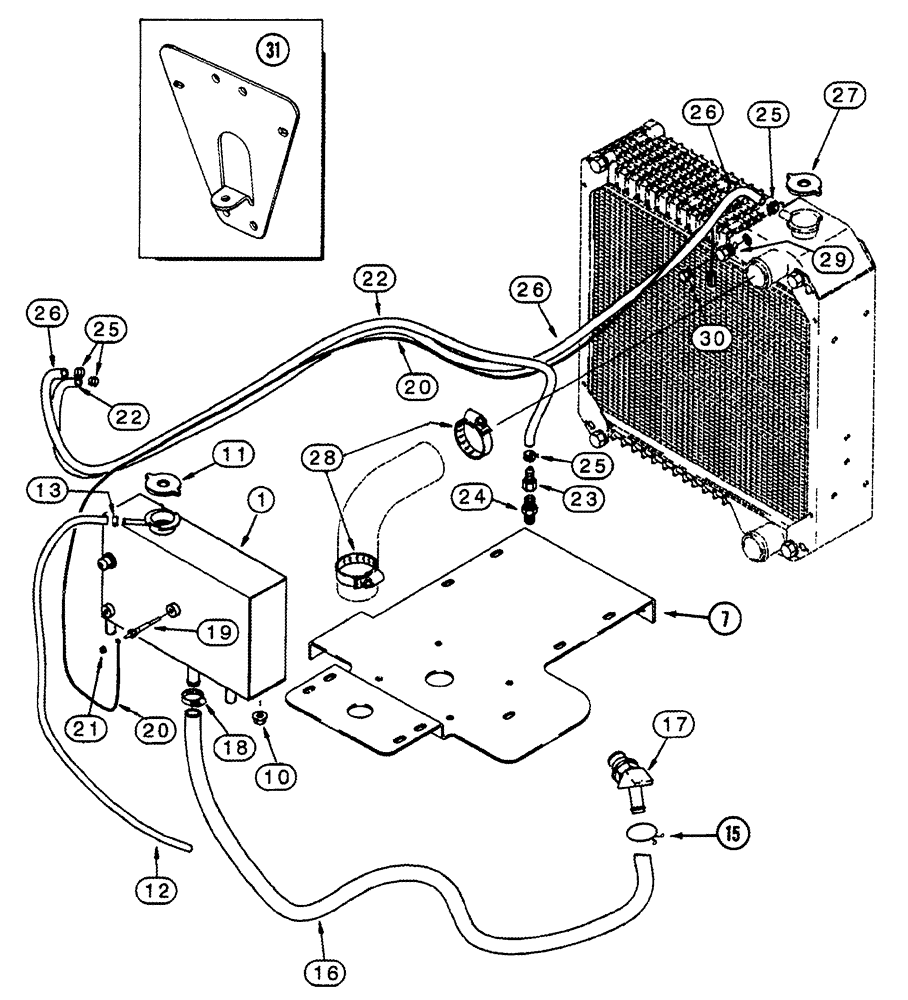 Схема запчастей Case IH 8950 - (2-011C) - DEAERATION SYSTEM, SQUARED TANK, IF EQUIPPED (02) - ENGINE